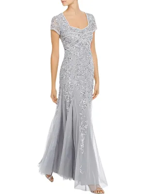 Luxury Feel Womens Mesh Embellished Formal Dress  Limited Availability!