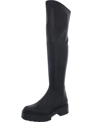 Lydia Womens Zipper Lug Sole Over-The-Knee Boots