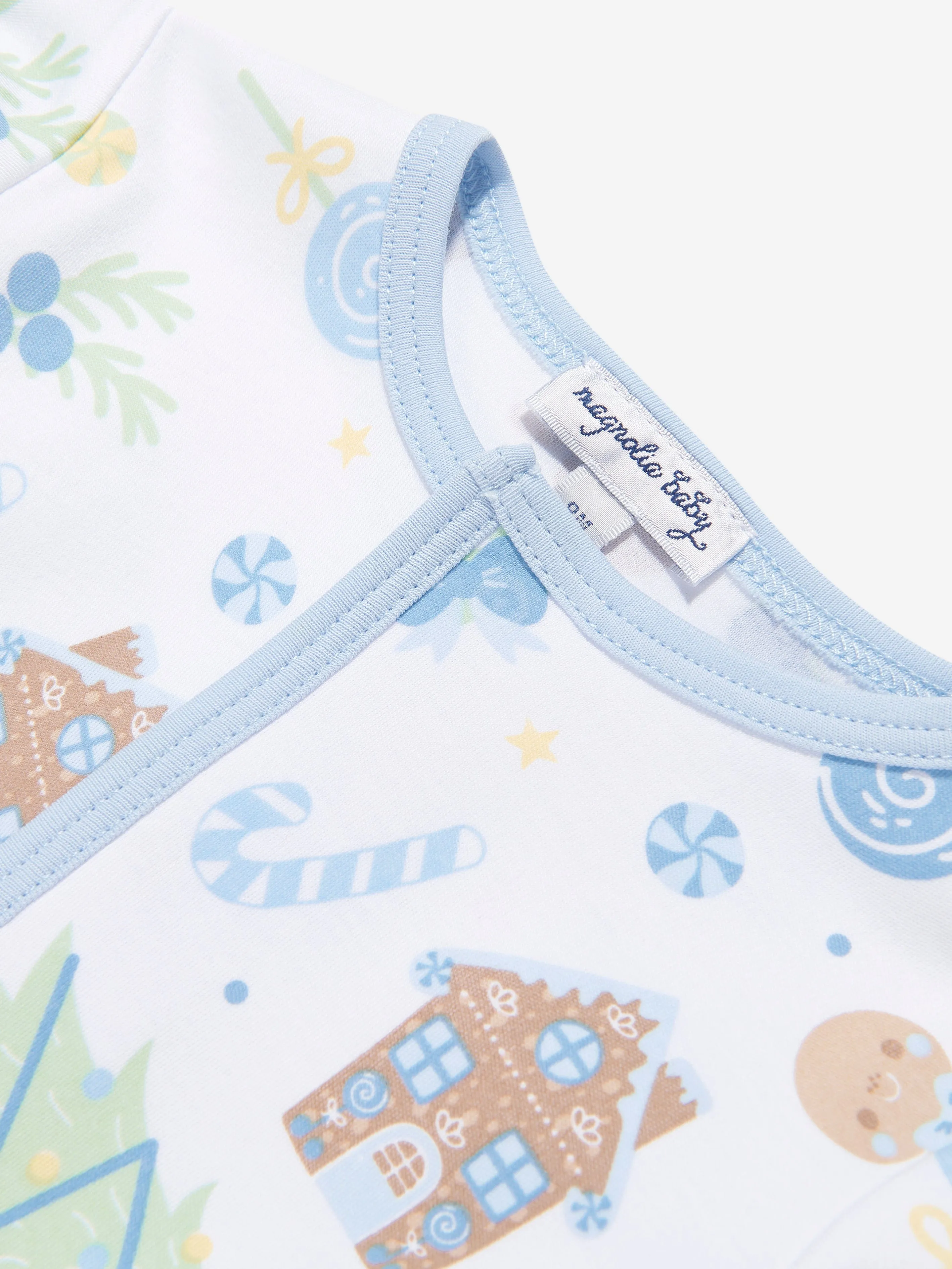 Magnolia Baby Baby Boys Sweet Gingerbread Babygrow in Blue