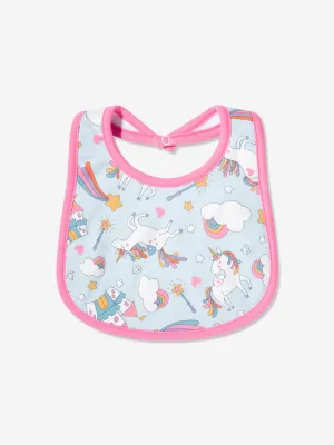 Magnolia Baby Baby Girls Dreamy Unicorns Bib in Pink
