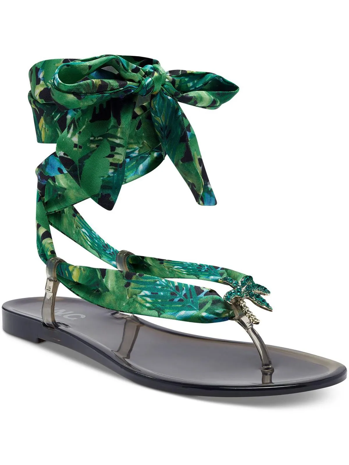 Malana Womens Leopard Print Thong Jelly Sandals