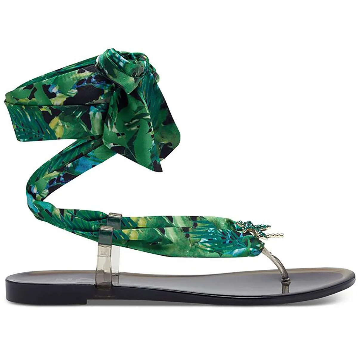 Malana Womens Leopard Print Thong Jelly Sandals
