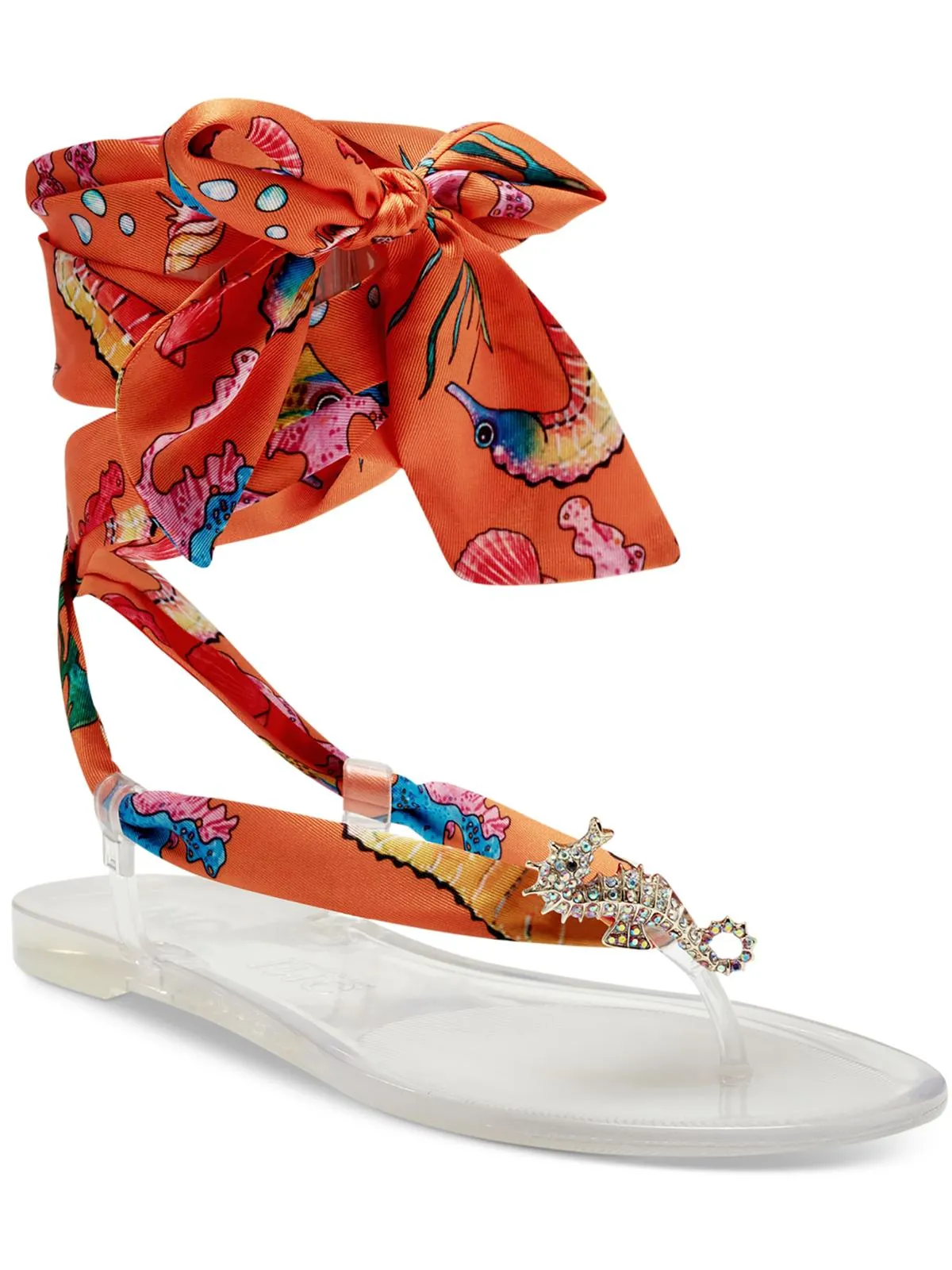 Malana Womens Leopard Print Thong Jelly Sandals