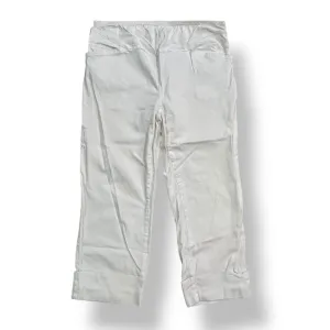 Maternity Announcements Size 4/6 White Full Panel Cuffed Maternity Capris