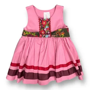 Matilda Jane Girls Size 4 Boutique Dress Pink Sleeveless Tie-Back