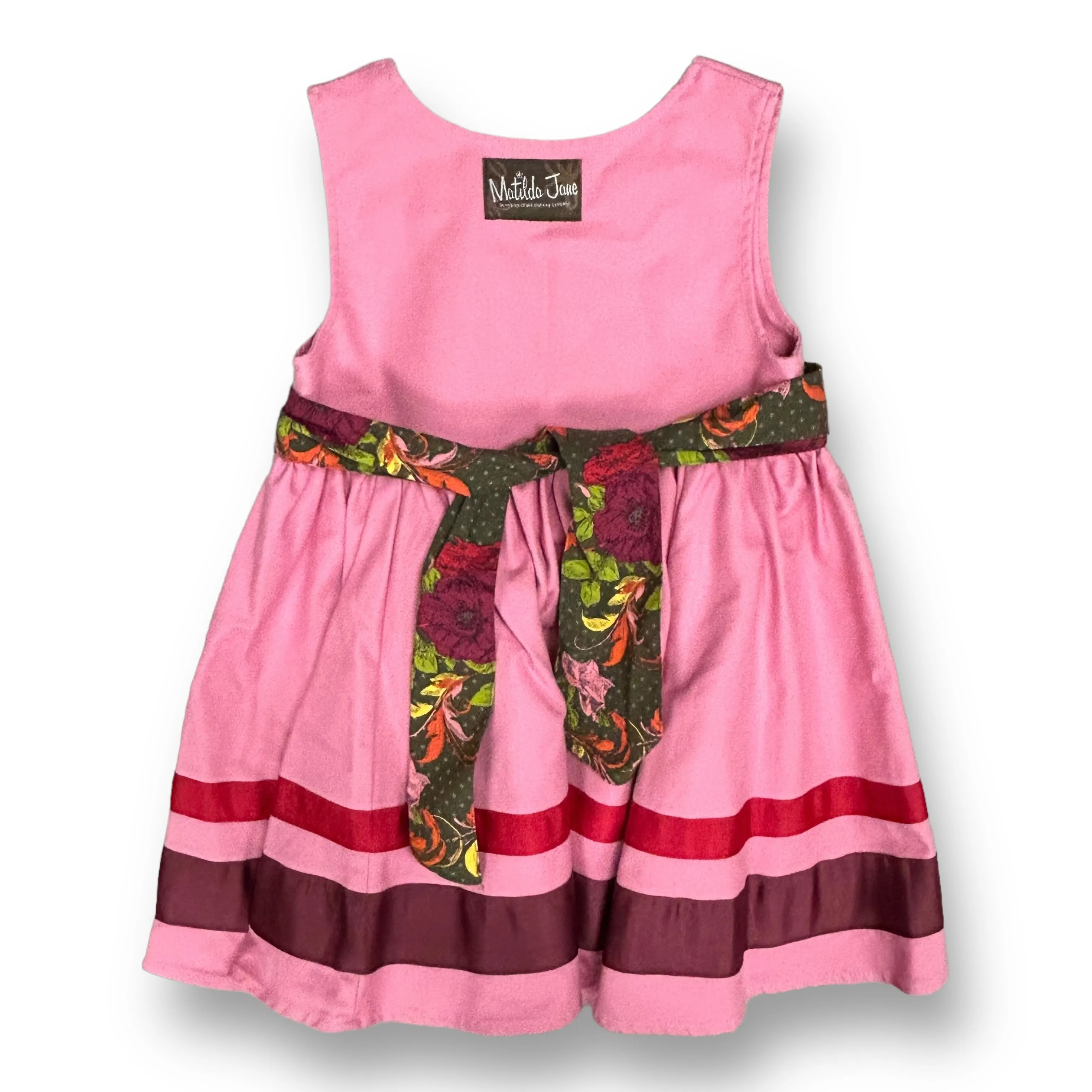 Matilda Jane Girls Size 4 Boutique Dress Pink Sleeveless Tie-Back