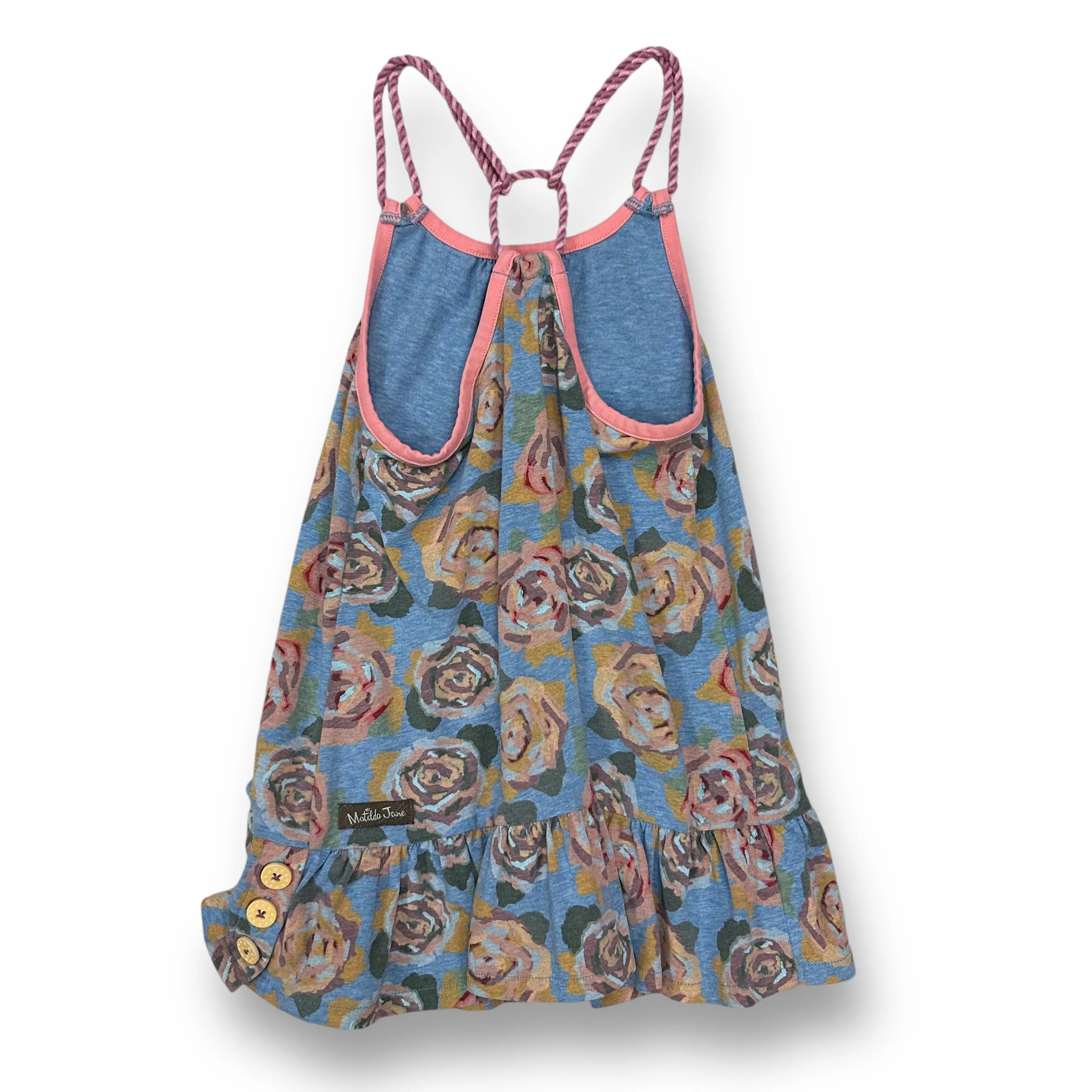 Matilda Jane Girls Size 6 Rose Print Spaghetti Strap Boutique Blouse
