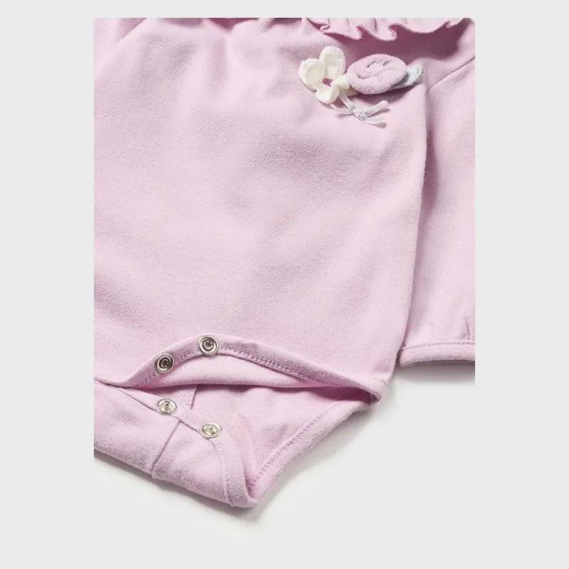 Mauve Floral Ruffle Tutu Babysuit Set