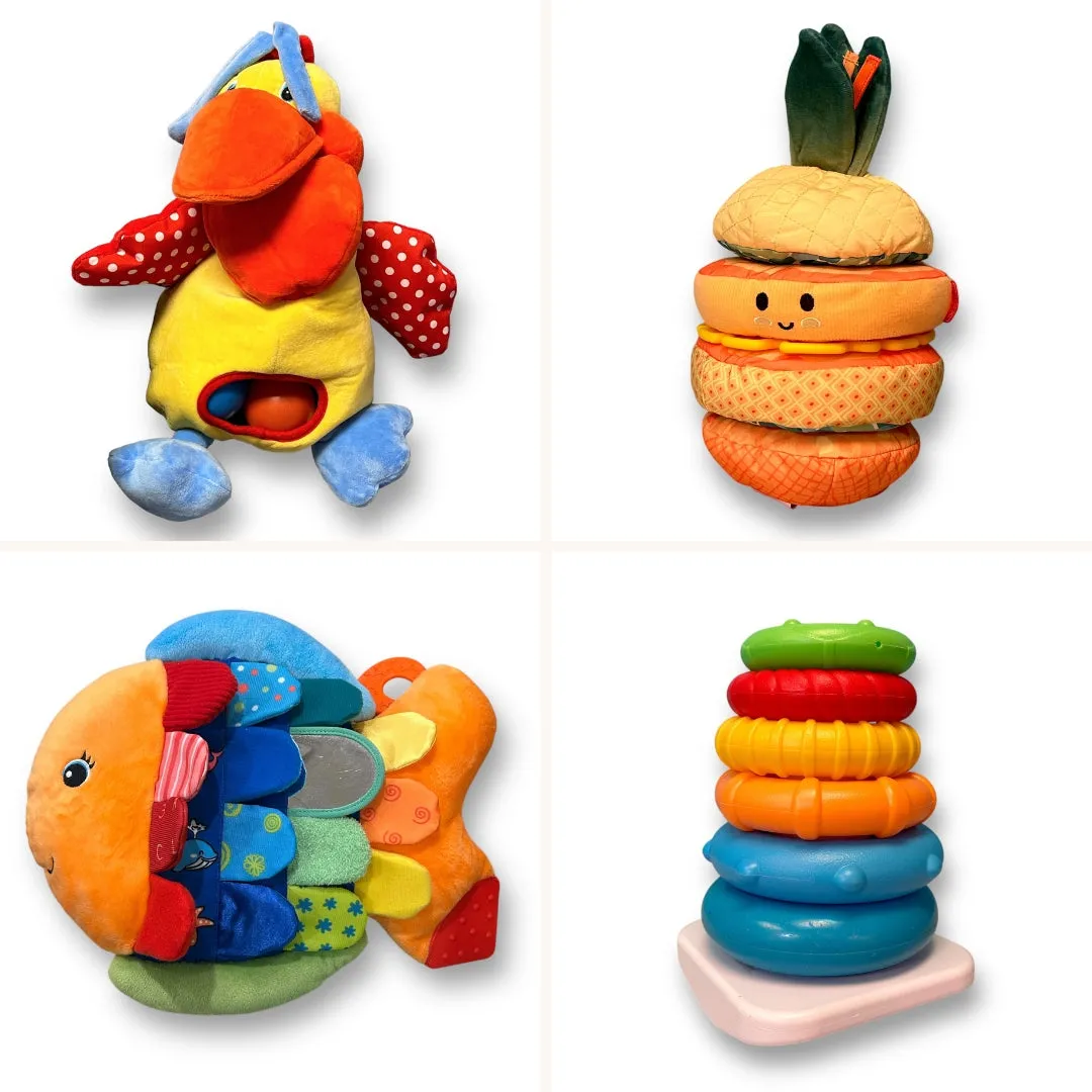 Melissa & Doug Classic Collection Crinkle Plush Toys and Balls Plus Ring Stacker
