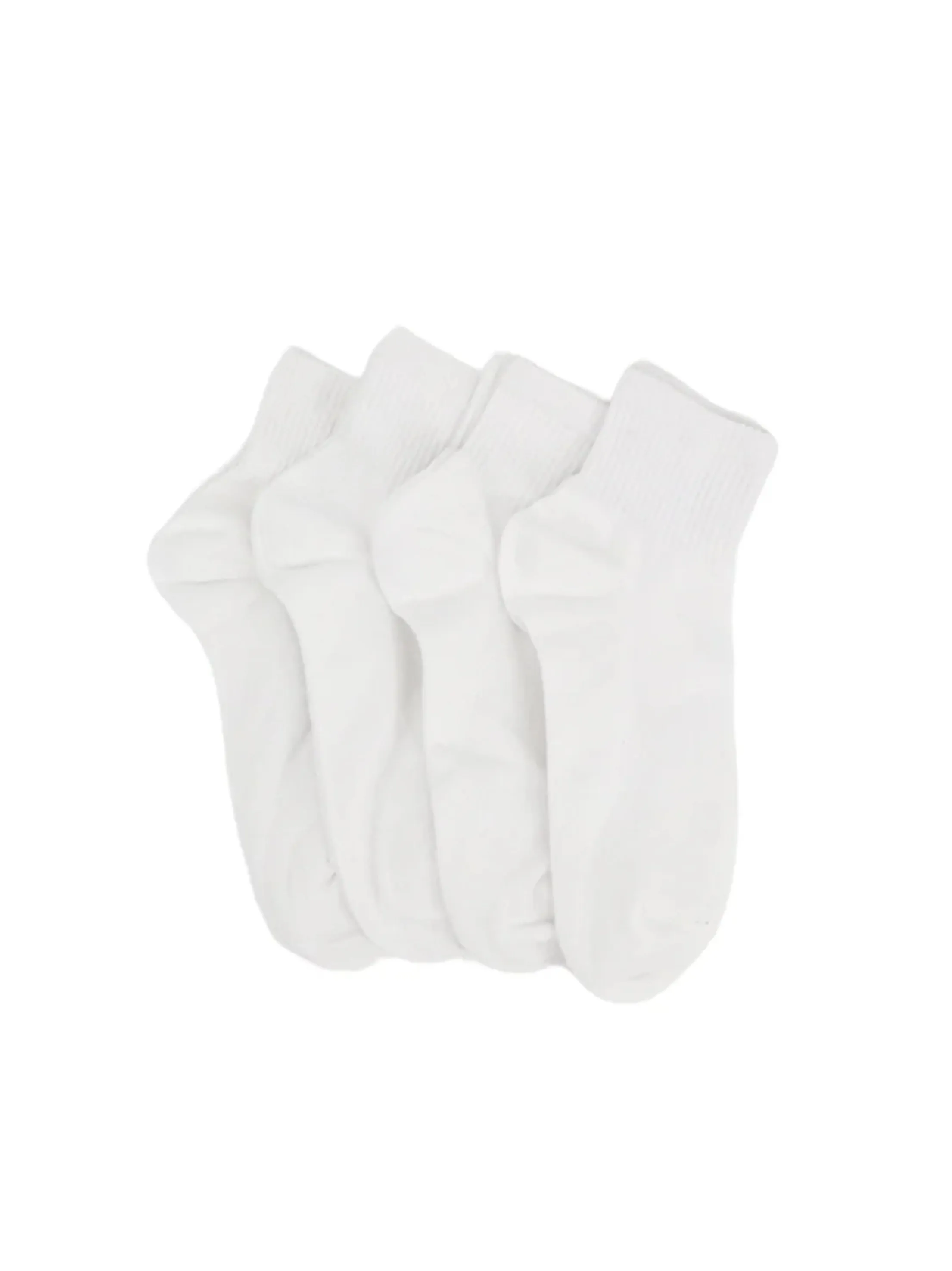 Men's 4 Pair Plain Solid Long Thin Socks,White