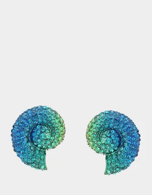 MERMAID JEWELS CONCH SHELL STUDS LIGHT BLUE Betsey Johnson