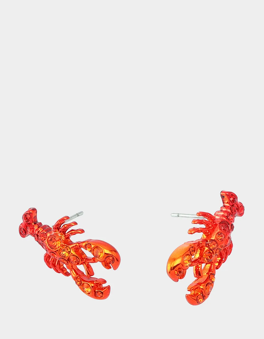 MERMAID JEWELS LOBSTER STUDS RED Betsey Johnson