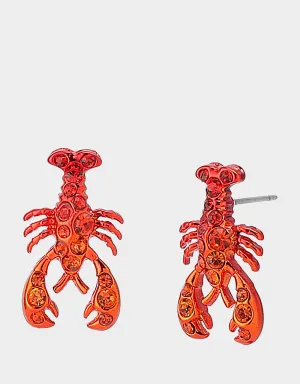 MERMAID JEWELS LOBSTER STUDS RED Betsey Johnson