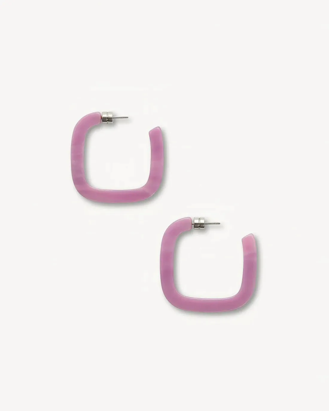 Midi Square Hoops: Orchid