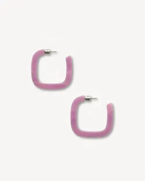 Midi Square Hoops: Orchid