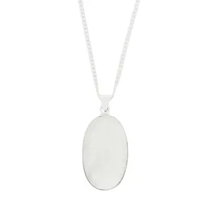 Moonstone Sterling Silver Oval Pendant and Chain
