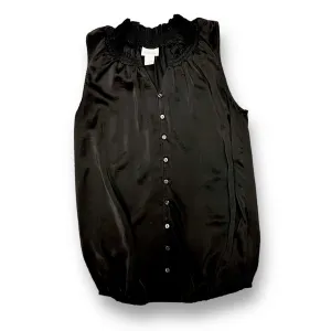 Motherhood Size S Black Sleeveless Button Down Maternity Blouse