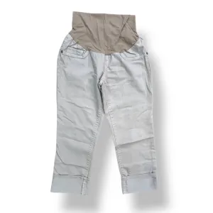 Motherhood Size S Tan Full Panel Cuffed Maternity Capris
