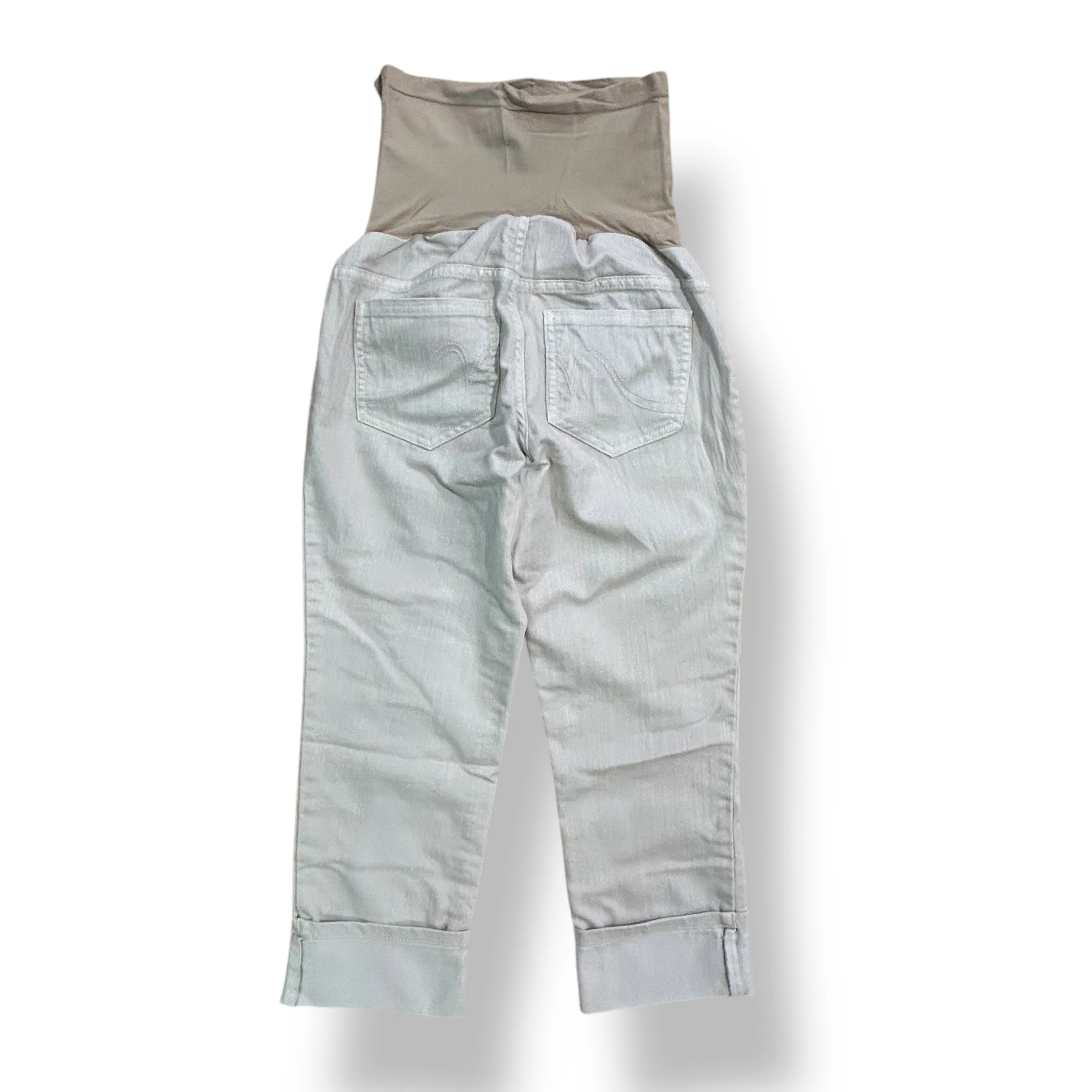 Motherhood Size S Tan Full Panel Cuffed Maternity Capris