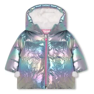 Multicolor Reflective Hooded Puffer Jacket