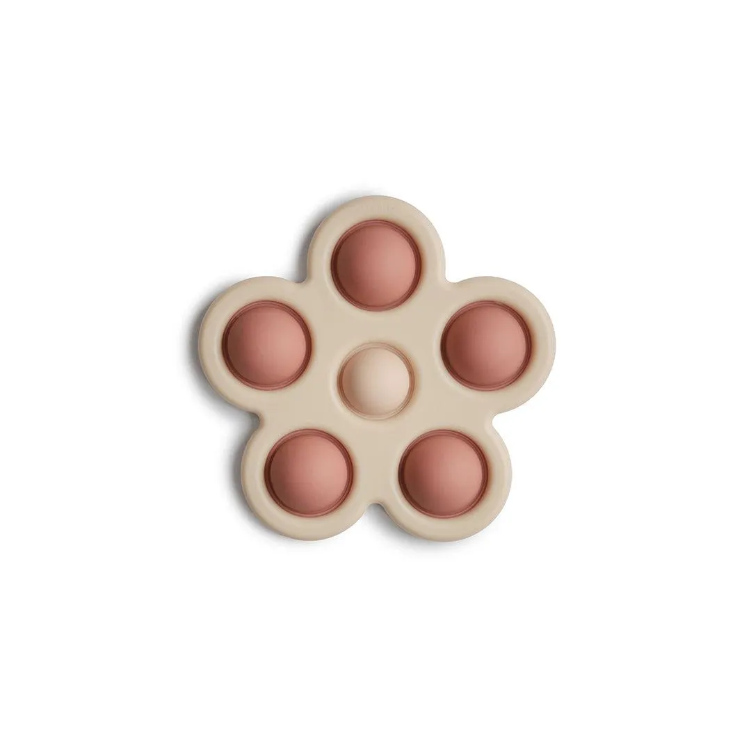 Mushie Flower Press Toy - Rose/Blush/Shifting Sand