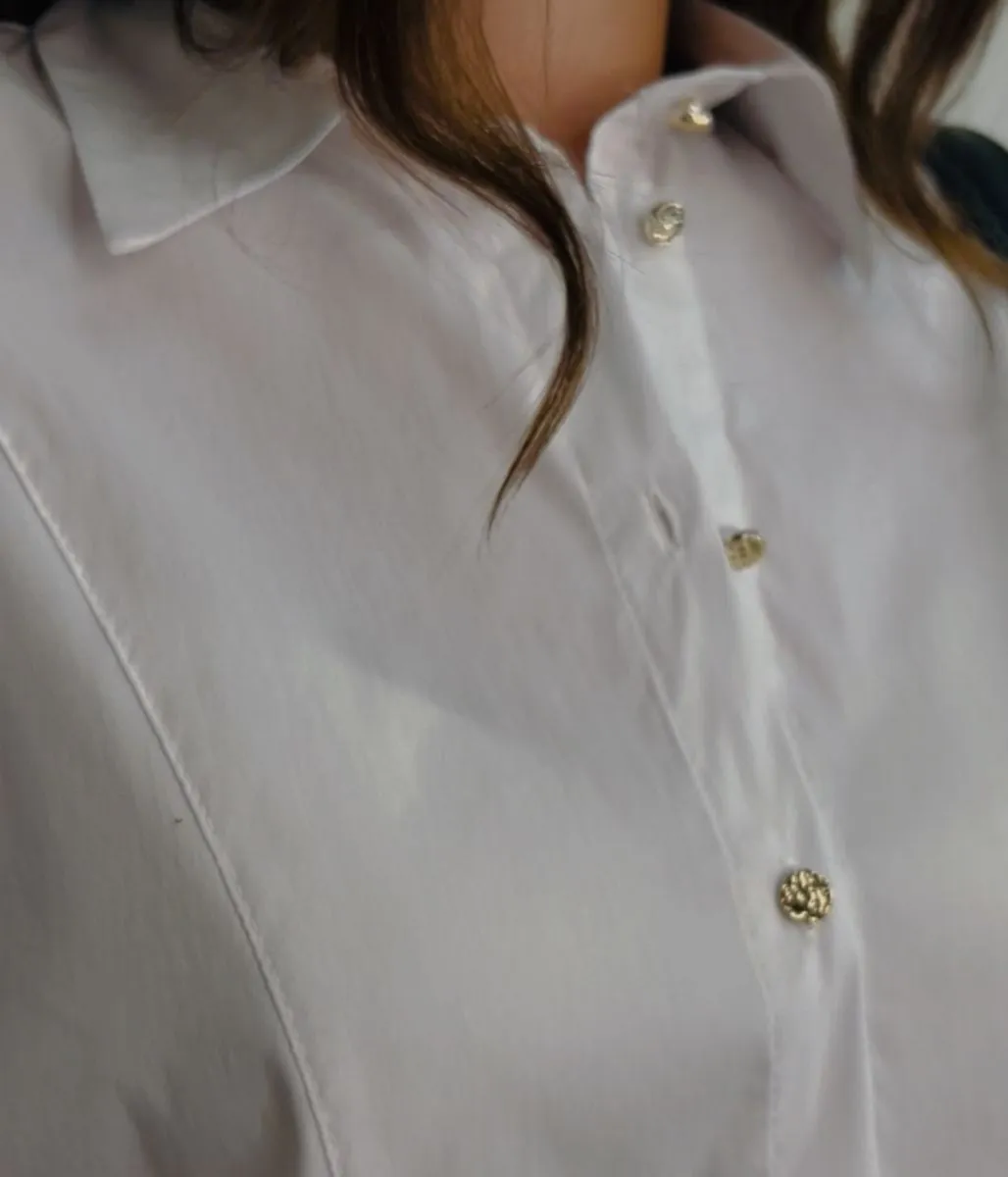 Naf Naf White Cotton Rich Panelled Blouse