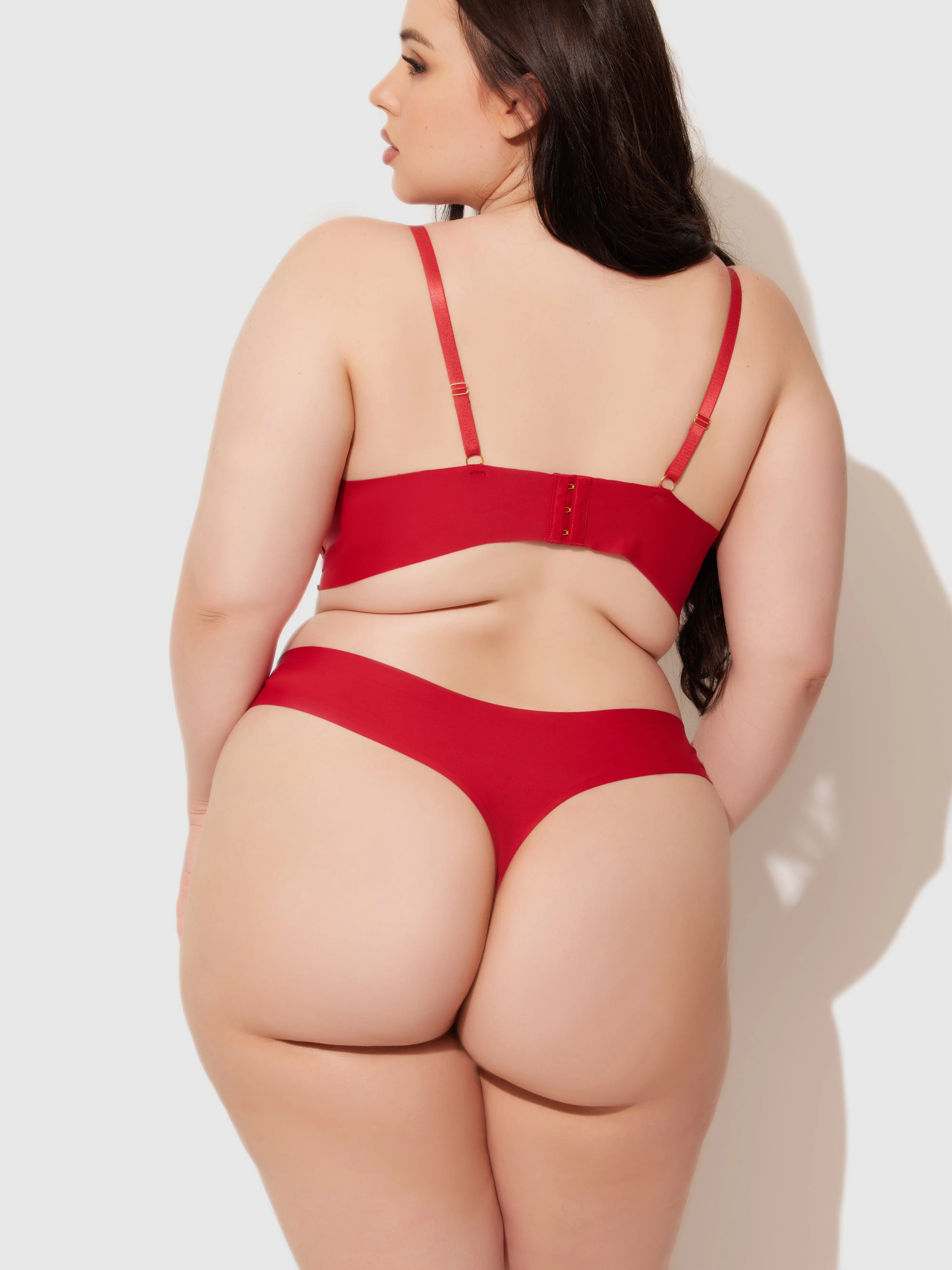 Natalia Micro Lace Up Plunge Push Up Bra