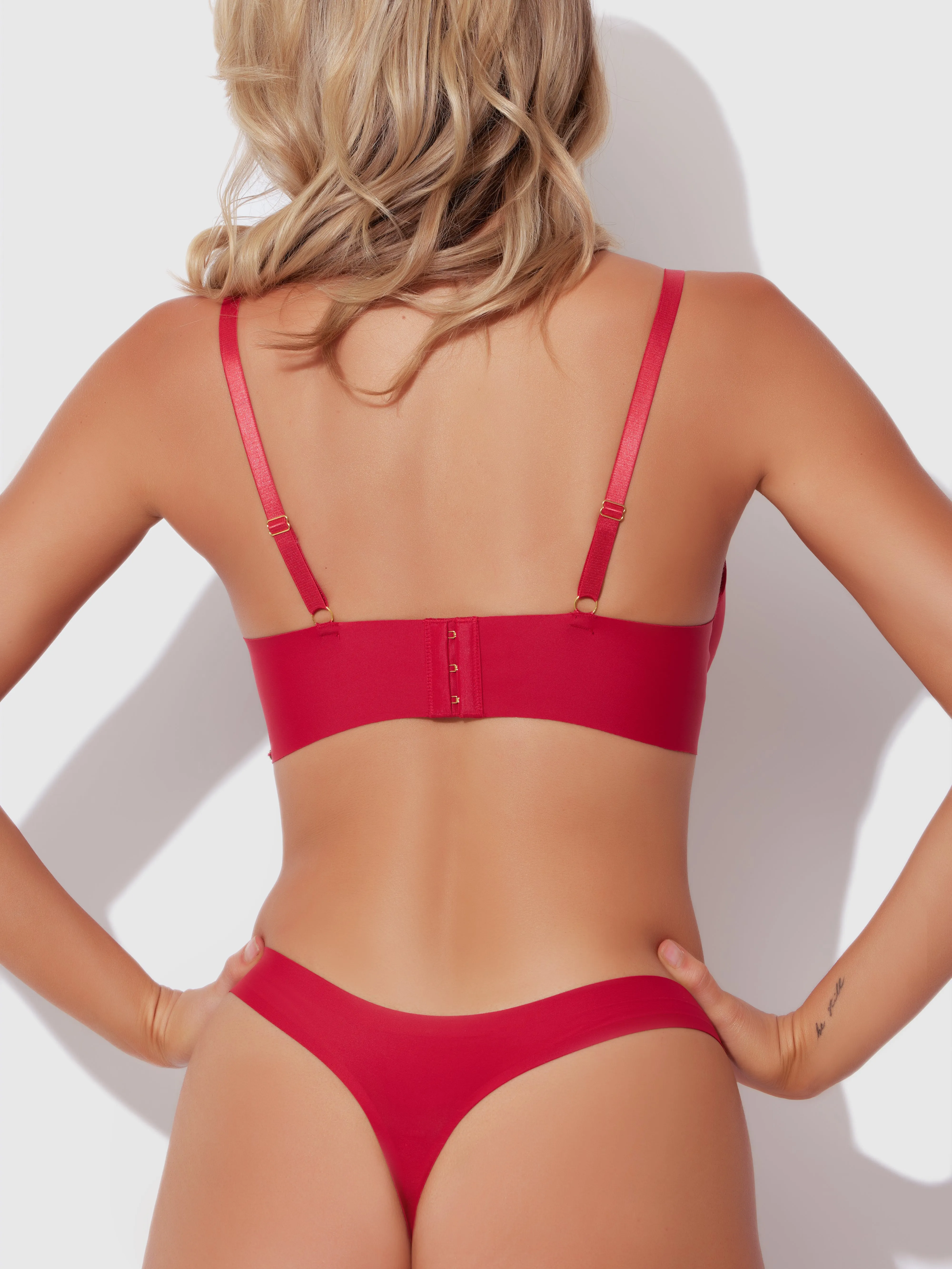 Natalia Micro Lace Up Plunge Push Up Bra
