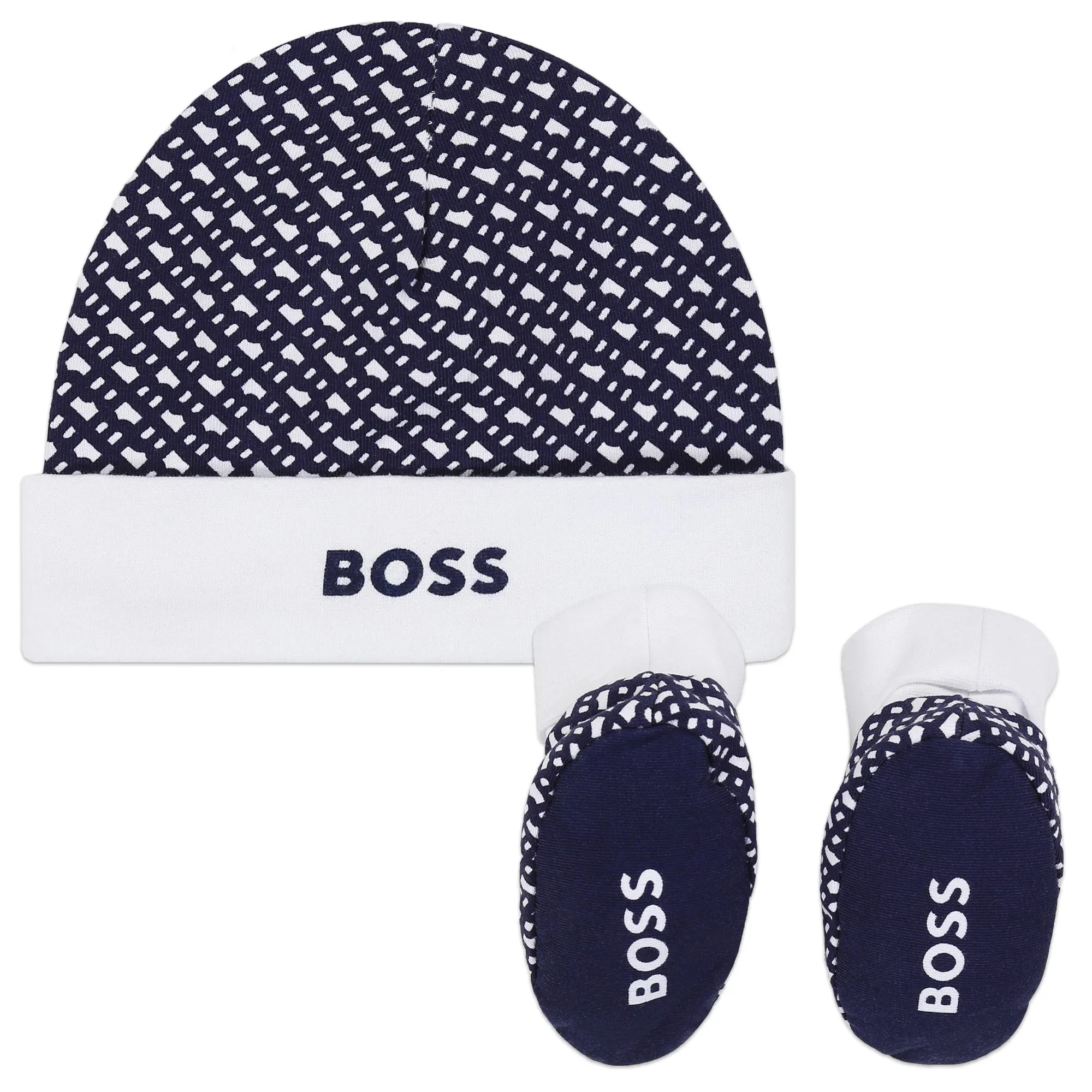 Navy Blue Hat and Booties Set