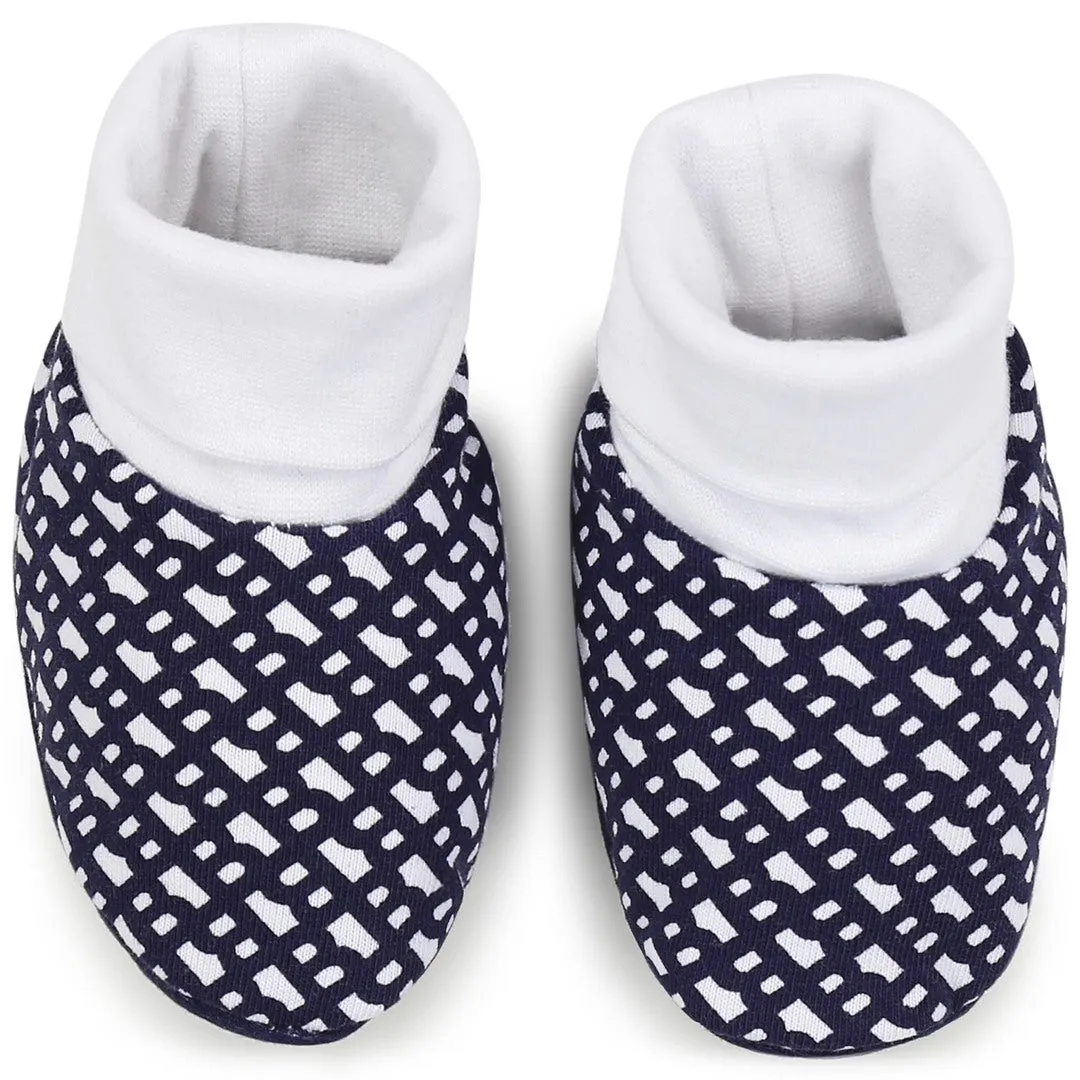 Navy Blue Hat and Booties Set