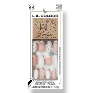 NEW! Almond Shaped French Tip Artificial Nails, File, and Nail Glue 26pc Set