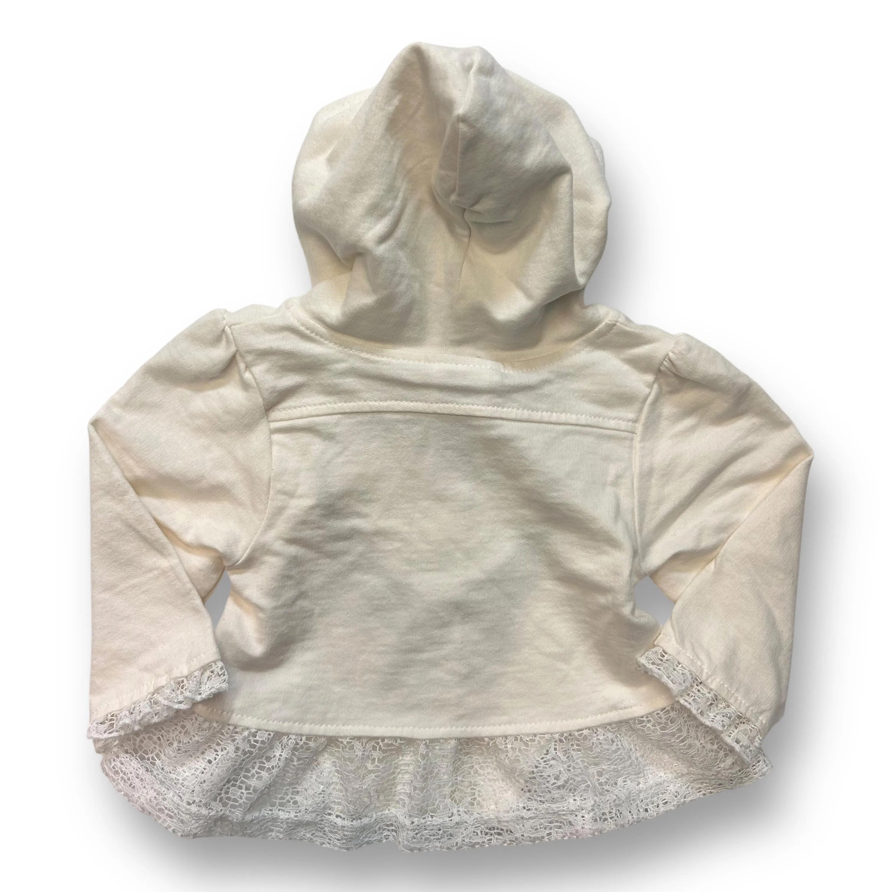 NEW! Baby Girl Size 6-9 Months Lacey Ruffles Zippered Sweatshirt with Hood