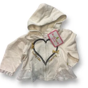 NEW! Baby Girl Size 6-9 Months Lacey Ruffles Zippered Sweatshirt with Hood