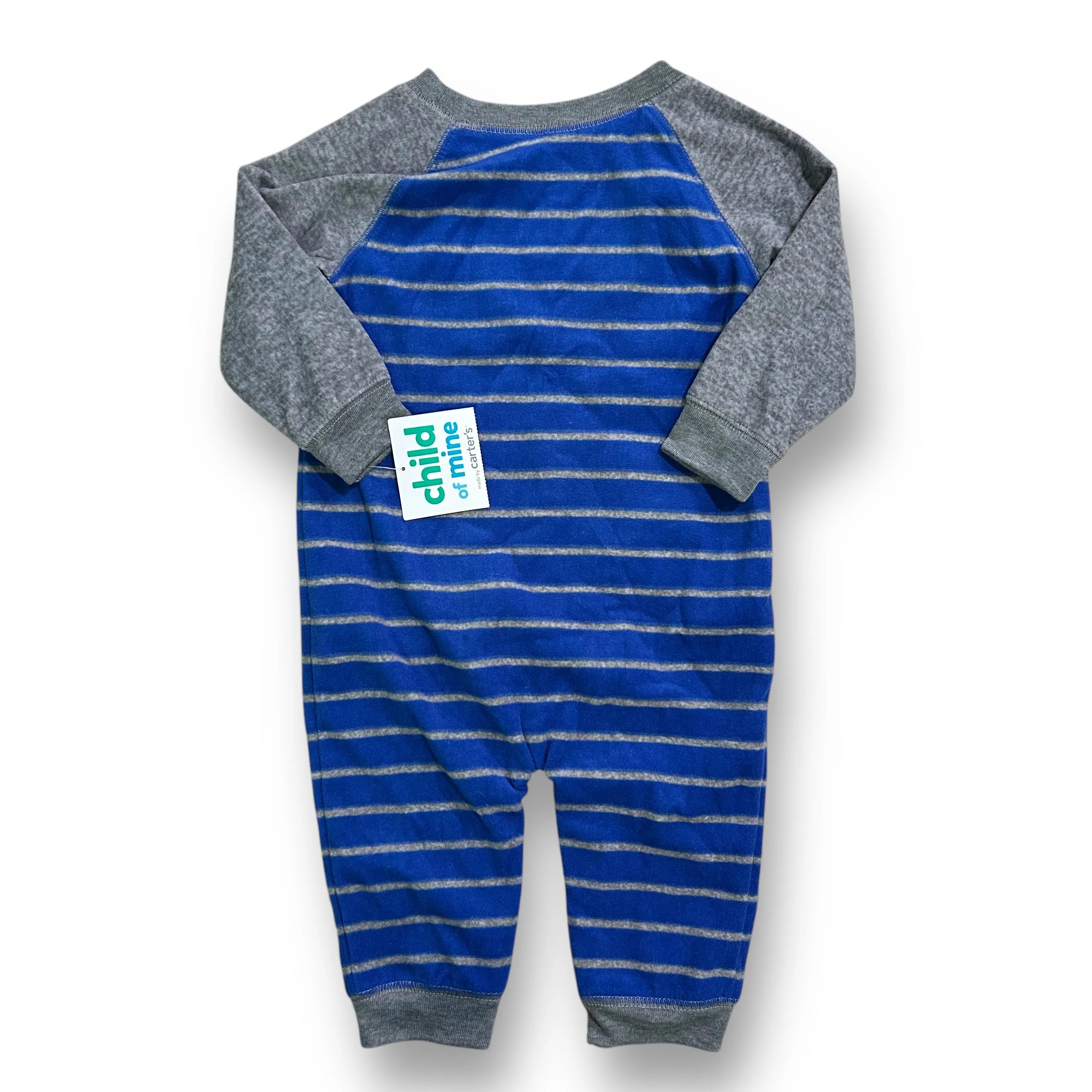 NEW! Boys Carter's Size 12 Months Mr Cool Blue Fleece Snap Romper