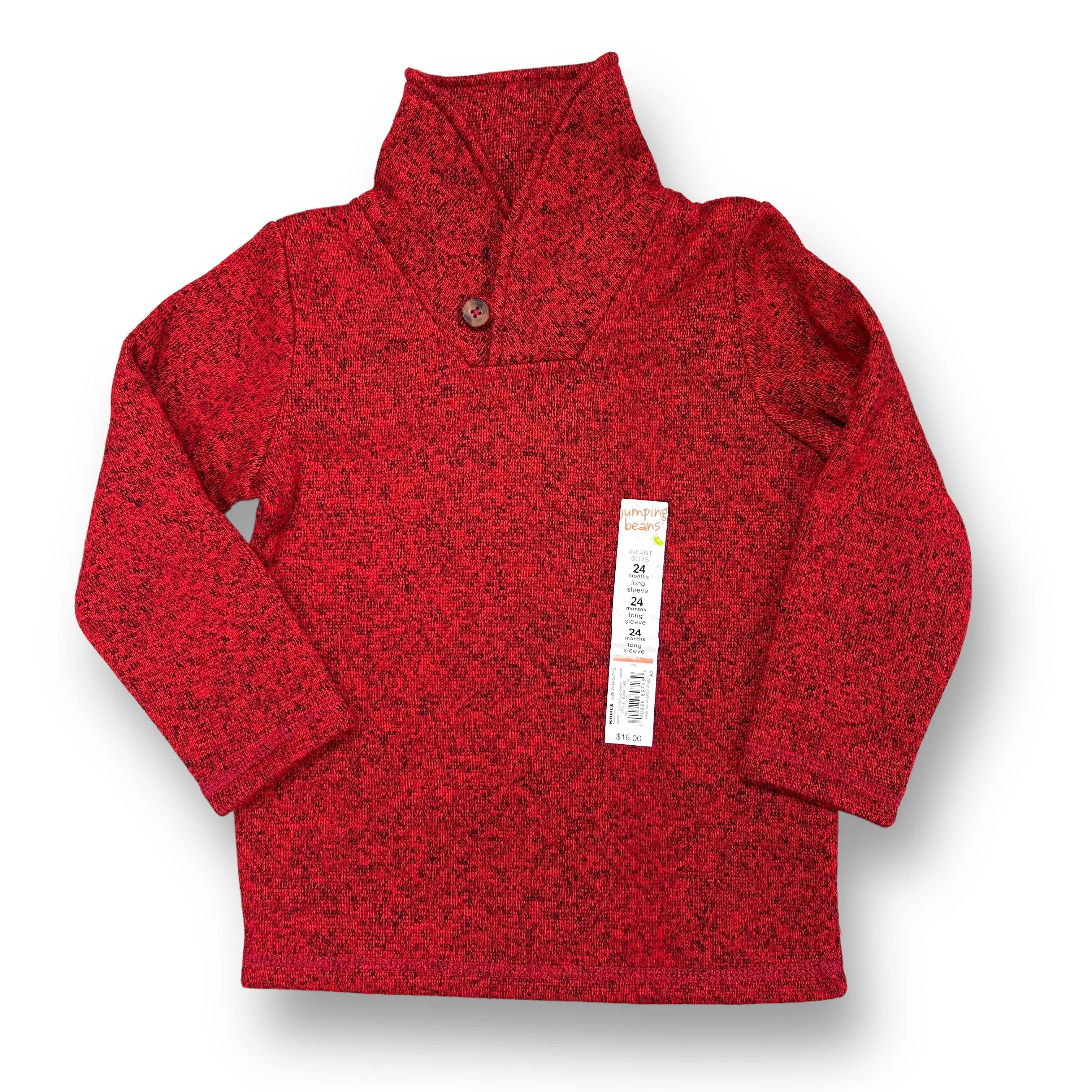 NEW! Boys Jumping Beans Size 24 Months Red Sweatshirt