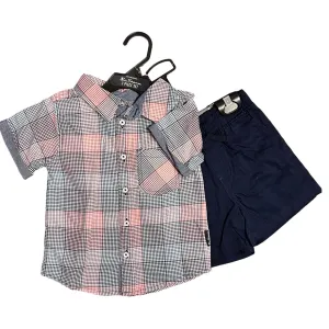 NEW! Boys Size 2T Ben Sherman 2-Pc Collar Button Down & Khaki Pull-On Shorts