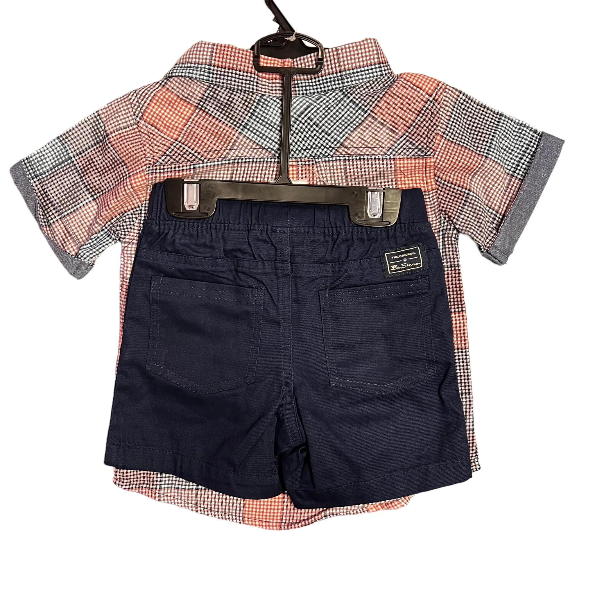 NEW! Boys Size 2T Ben Sherman 2-Pc Collar Button Down & Khaki Pull-On Shorts