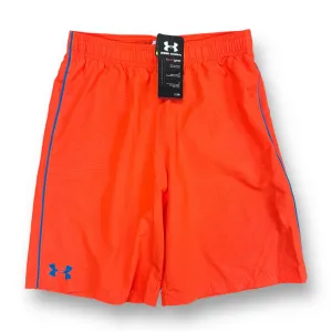 NEW! Boys Under Armour Size YLG 12/14 Orange Loose Fit Athletic Shorts