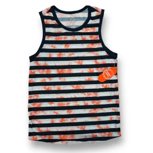 NEW! Boys Wonder Nation Size 10/12 YLG Orange & Blue Striped Knit Tank Top