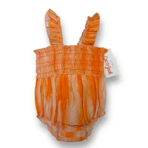 NEW! Cat & Jack Size Baby Girl 0-3 Months Orange Snap Bottom Summer Romper