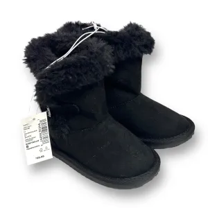 NEW! Children's Place Toddler Girl Size 8 Black Furry Winter Boots