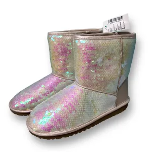 NEW! Children's Place Youth Girl Size 3 Shimmer Sequin Fur Lined Boots