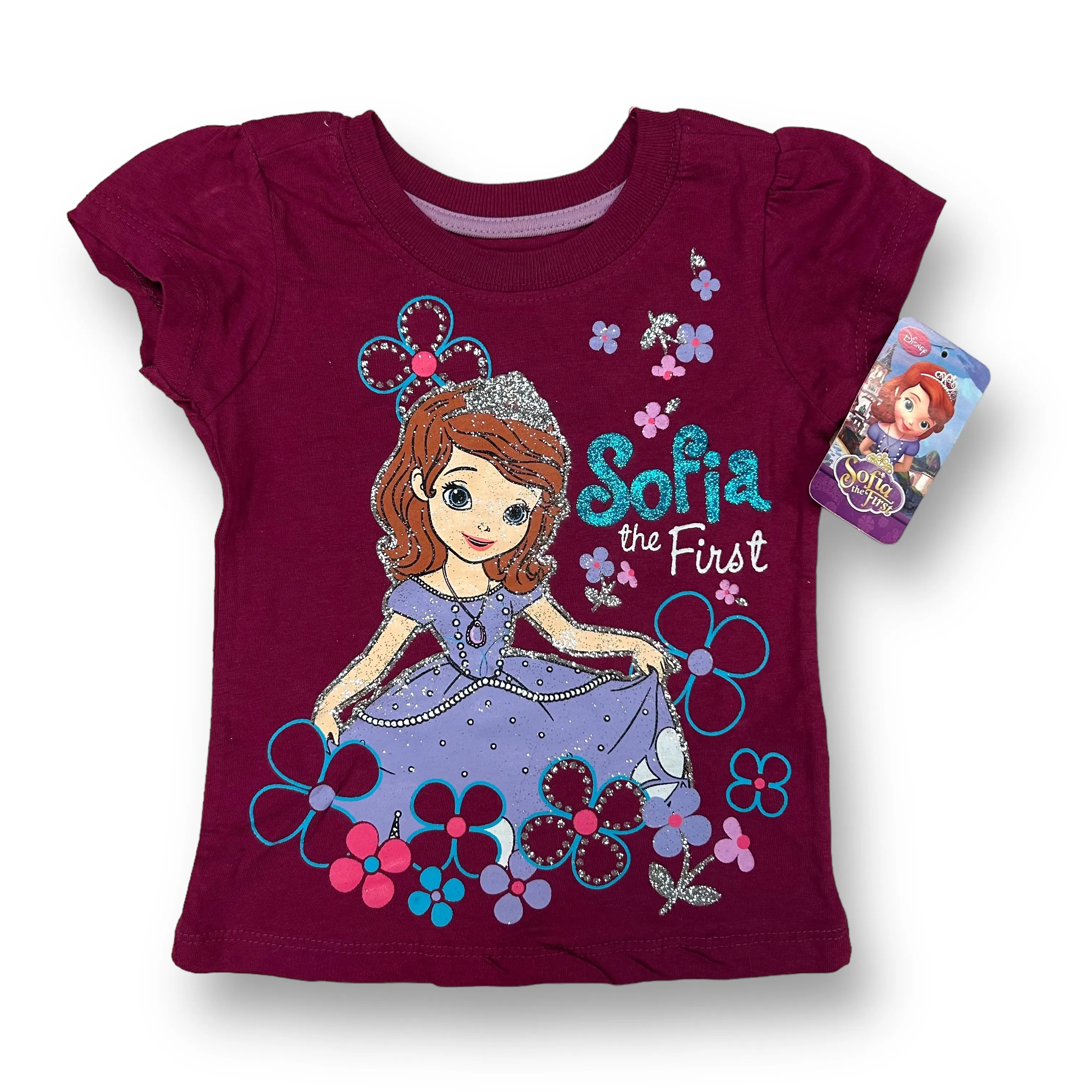NEW! Disney Princess Toddler Girl Size 2T Sofia the First Short Sleeve Shirt