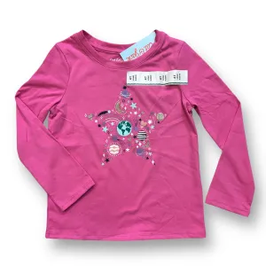 NEW! Girls Cat & Jack Size 4T Pink Outerspace Long Sleeve Shirt