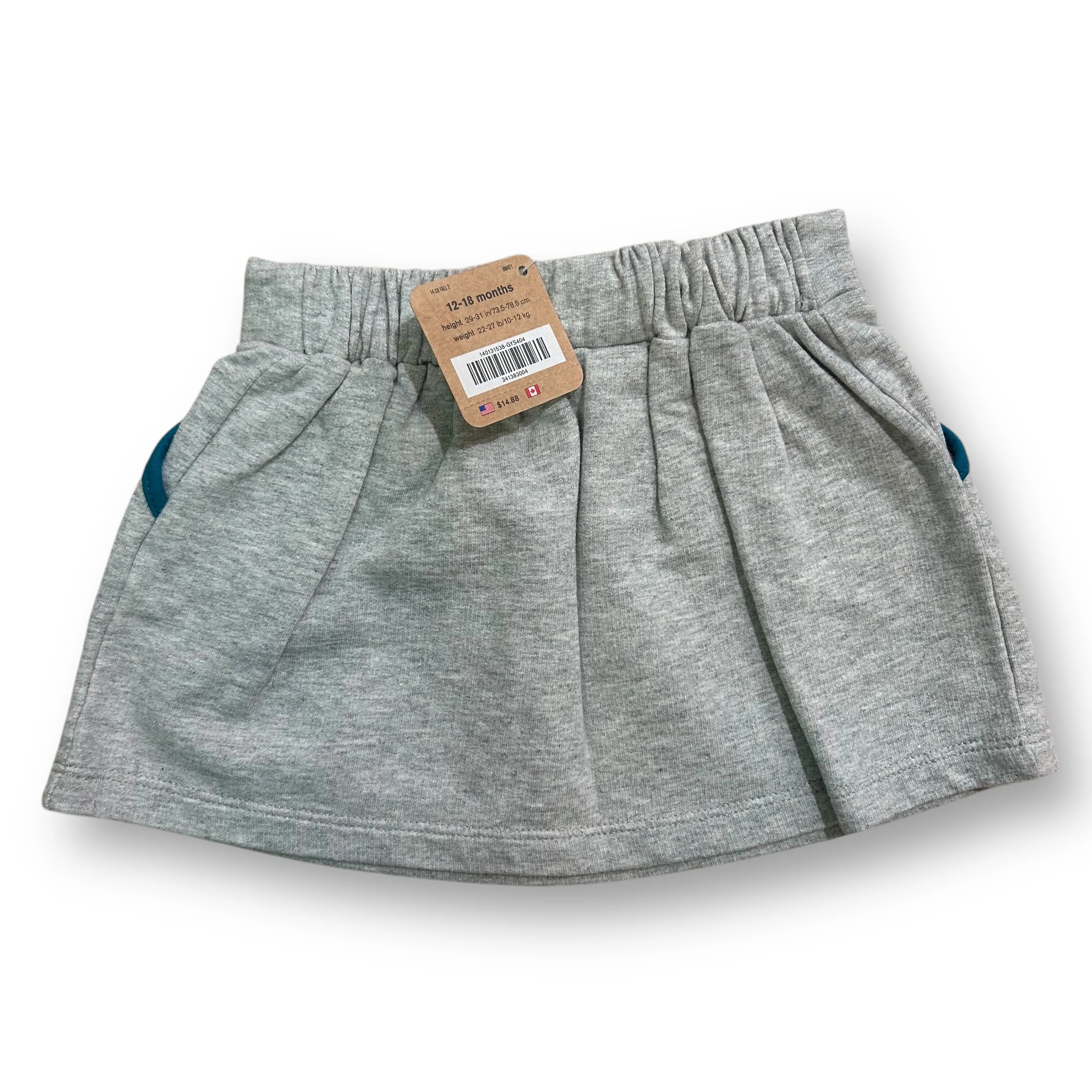 NEW! Girls Crazy 8 Size 12-18 Months Comfy Gray Skirt