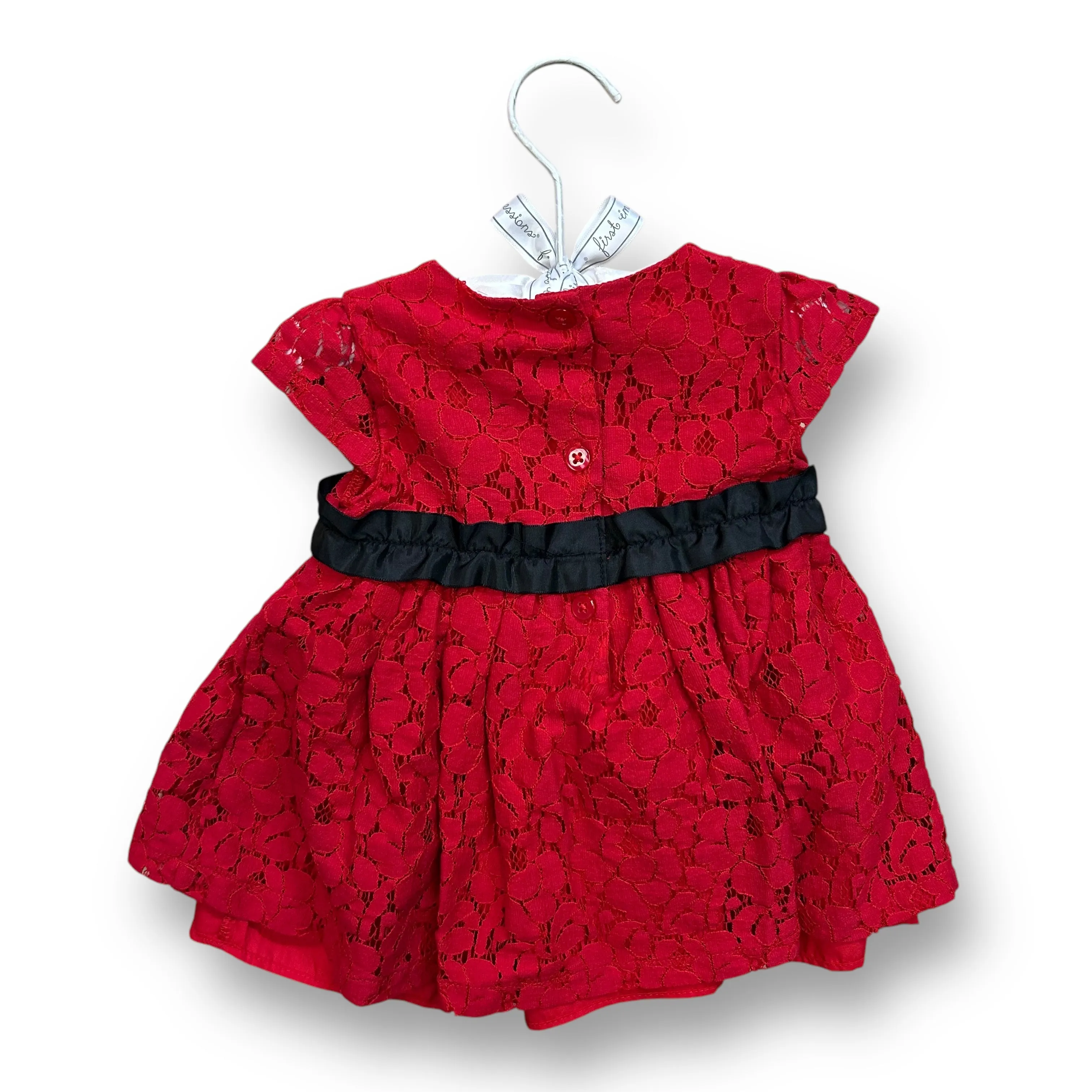 NEW! Girls First Impressions Size 3-6 Months Red Lace Holiday Dress