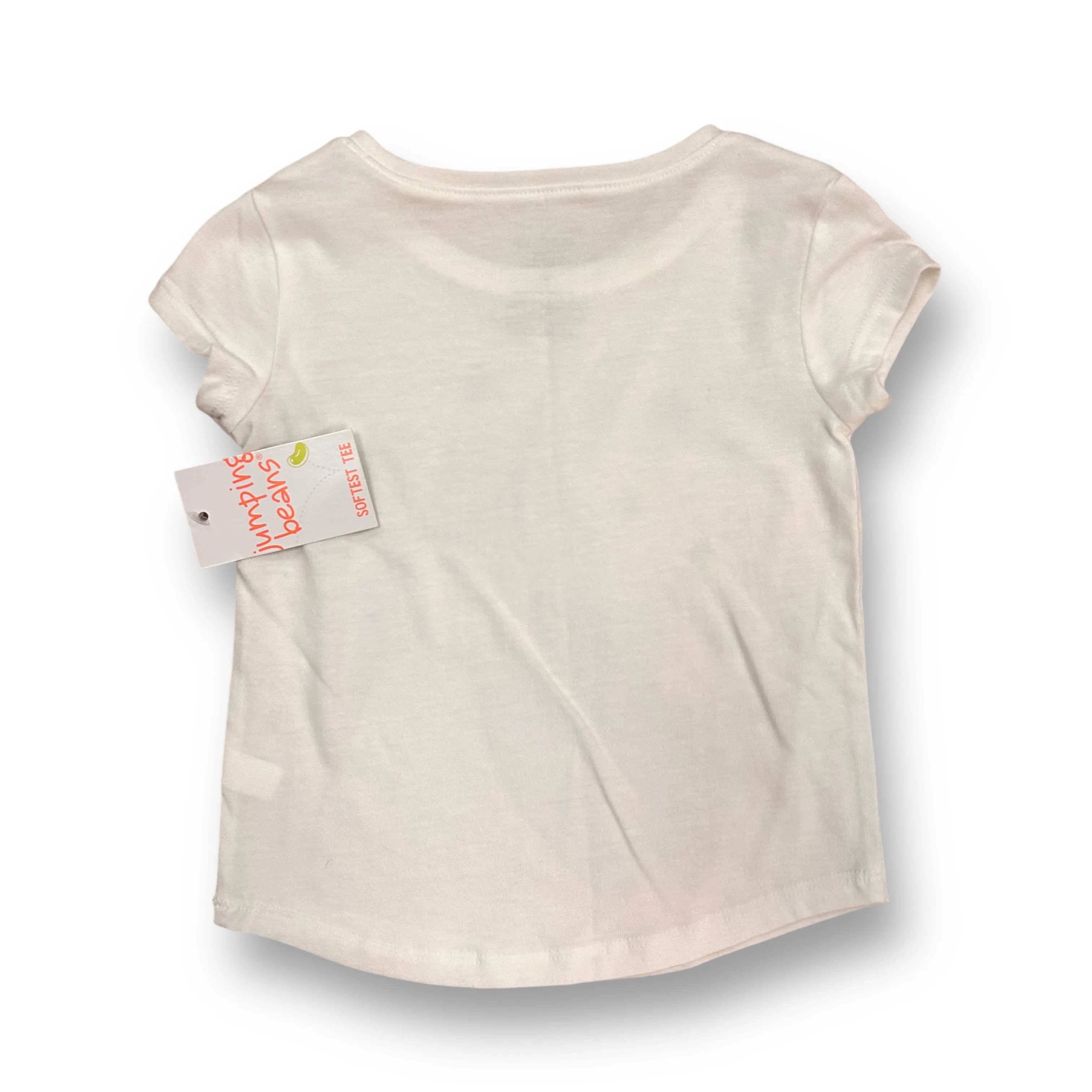 NEW! Girls Jumping Beans Size 2T White Shimmer Unicorn Softest Tee