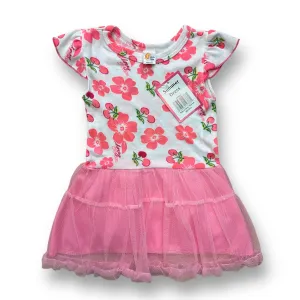 NEW! Girls Little Milo Size 3T/4T Pink & White Floral Print Tulle Bottom Dress