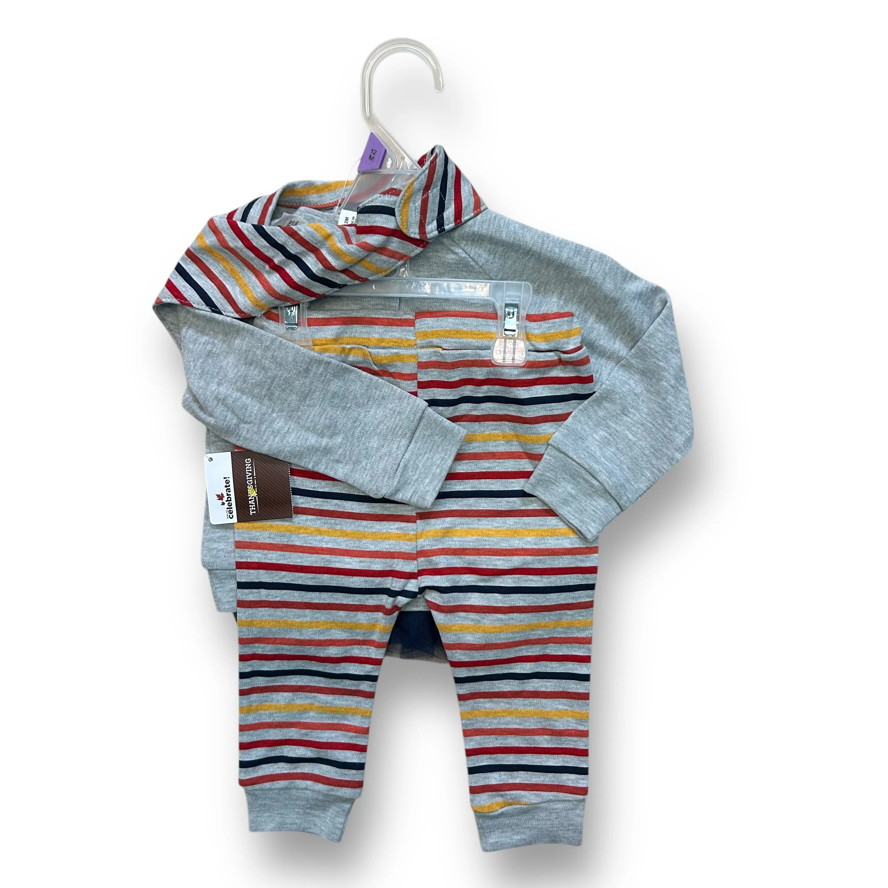 NEW! Girls Size 12 Months My First Thanksgiving 3-Pc Outfit