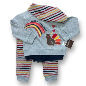 NEW! Girls Size 12 Months My First Thanksgiving 3-Pc Outfit